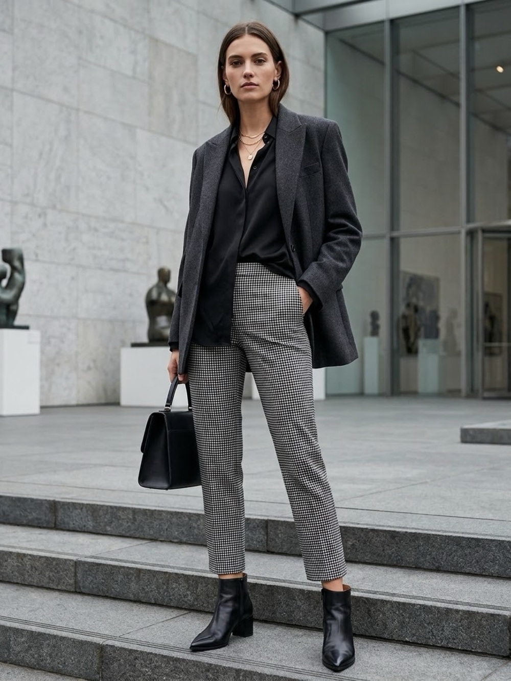 Brenda Beddome Black & White Gingham Cigarette Pant